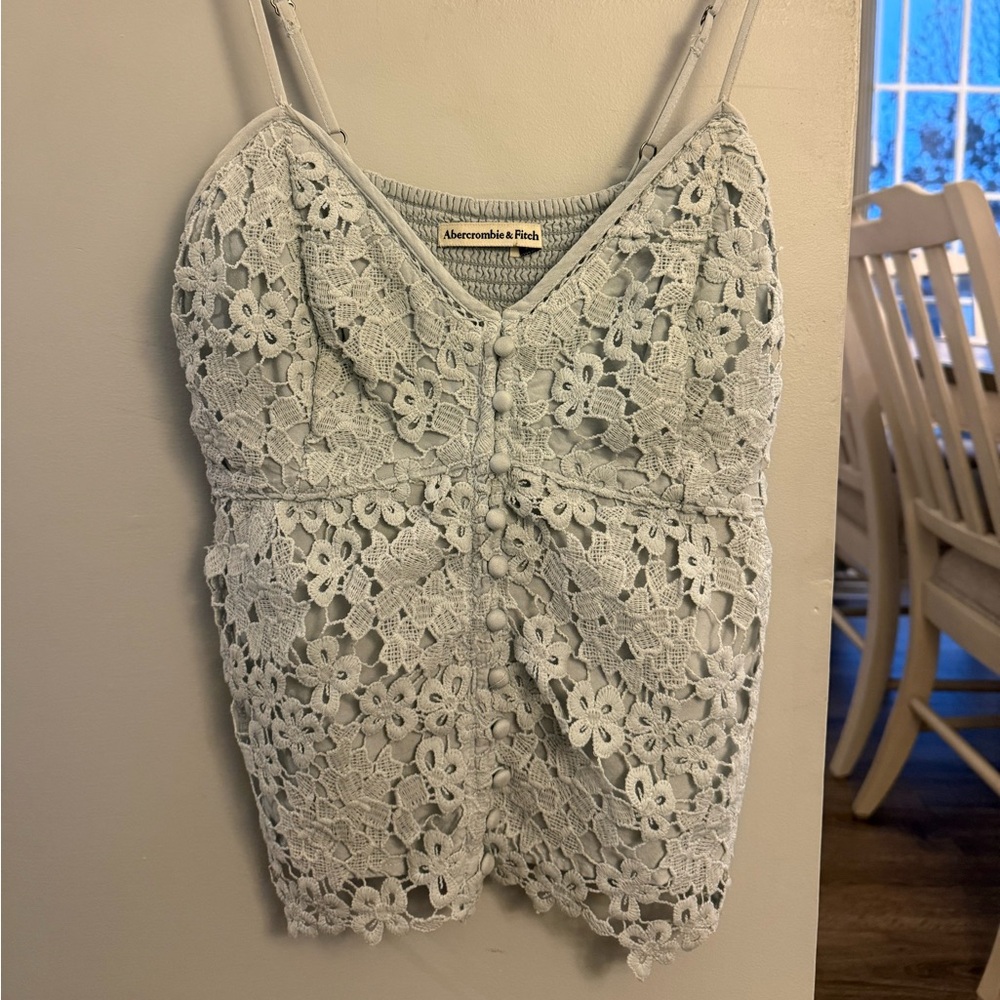 Abercrombie & Fitch Light Blue Lace Top